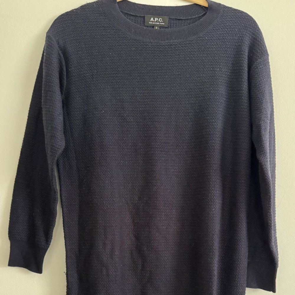 APC Navy Knit, Long Sleeve Dress